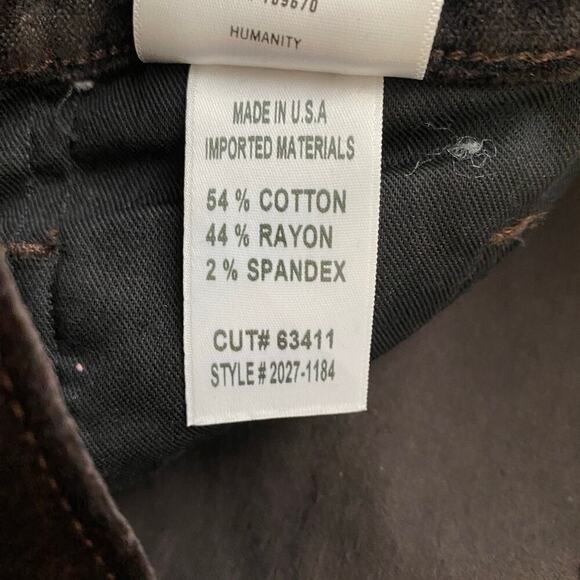 NWT Citizens of Humanity Jolene Velvet Pants Size 31 Pony Brown High Rise Slim - Picture 14 of 16